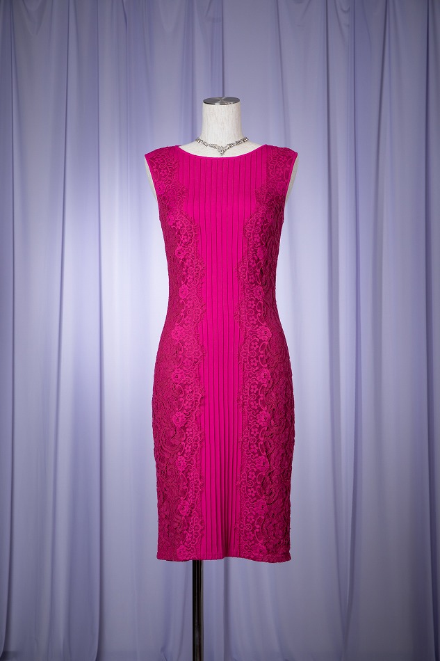 新品 XS タダシショージ ワンピース ドレス ピンク 赤紫 - ひざ丈