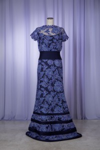 TADASHI SHOJI　ブルーバイオレットフラワーロングドレス