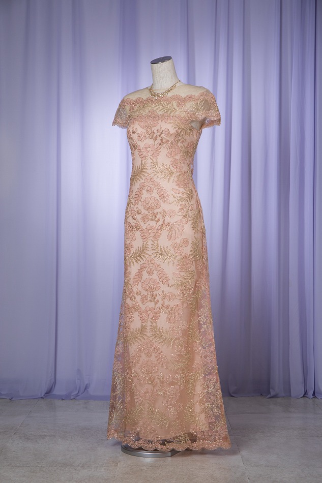 TADASHI SHOJI タダシショージ YOKEレースピンクロングドレス | 結婚式 ...