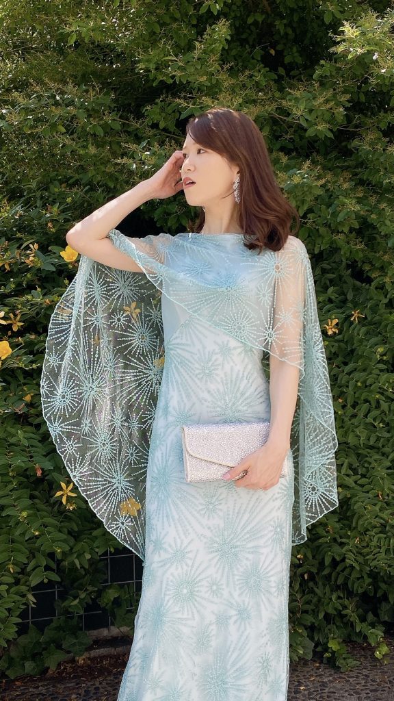 TADASHI SHOJI コンフィグリーンロングドレス | 結婚式・パーティー