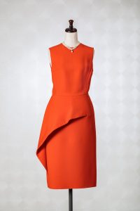 Christian Dior クリスチャンディオール オレンジペプラムドレス　