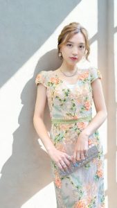 MARCHESA マルケッサ オレンジフラワードレス