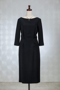 Chiristian Dior クリスチャンディオール ブラック7分袖ドレス