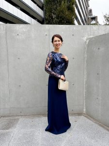 TADASHI SHOJI ネイビースパンコール