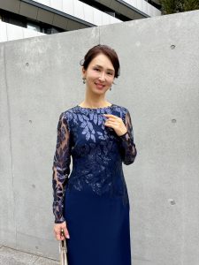 TADASHI SHOJI　ネイビースパンコールドレス