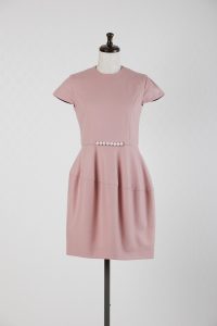 YOKO CHAN ヨーコチャン ウエストパール半袖（ピンク）ドレス