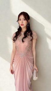 TADASHI SHOJI タダシショウジ ビーナスロングドレス（ピンク）