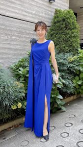 MARCHESA　ブルーロングドレス