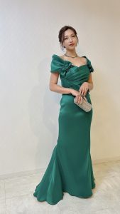 TERANI COUTURE　テラニ クチュール　グリーンロングドレス