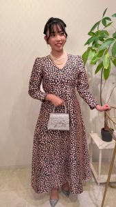 Seven Ten セブンテン ピンクミモレ長袖ドレス