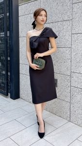 Sachin&Babi サッチン アンド バビ ブラックワンショルダードレス