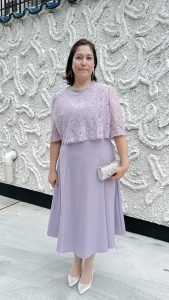 Dresstique ラベンダーケープドレス