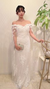 TADASHI SHOJI ホワイトブライダルフェアリーロングドレス