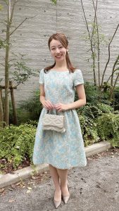 PRADA フローラルミントグリーンドレス